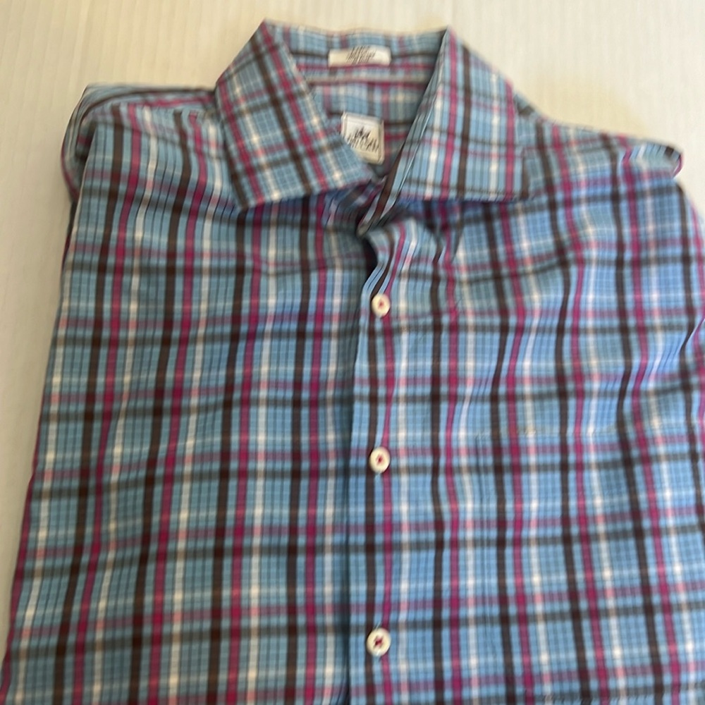 Peter Millar Large plaid dress shirt